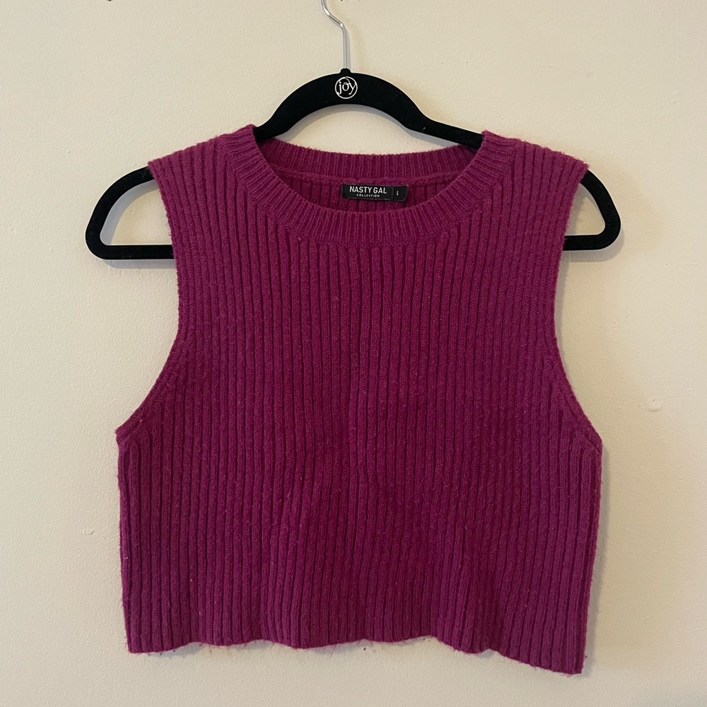 Nasty Gal 2 Piece Cardigan Set, Magenta Size L